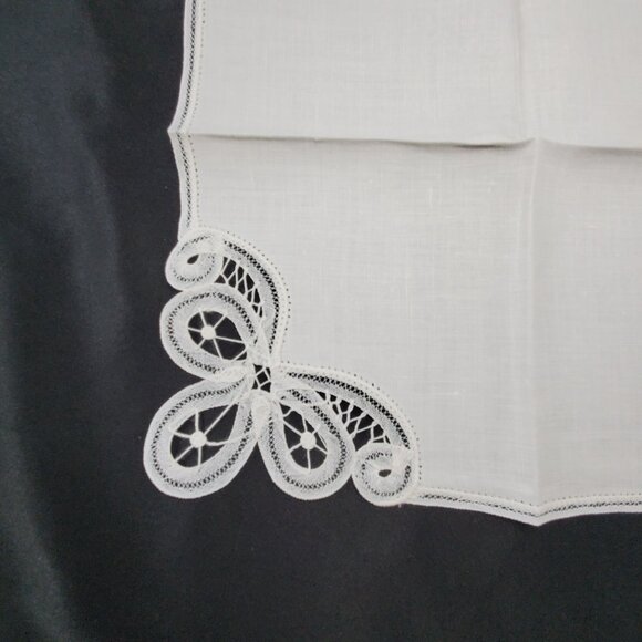 VTG 6 New White Belgium Battenberg Lace Linen Napkins 12" Fine Linen Set Of 6 - Picture 6 of 8